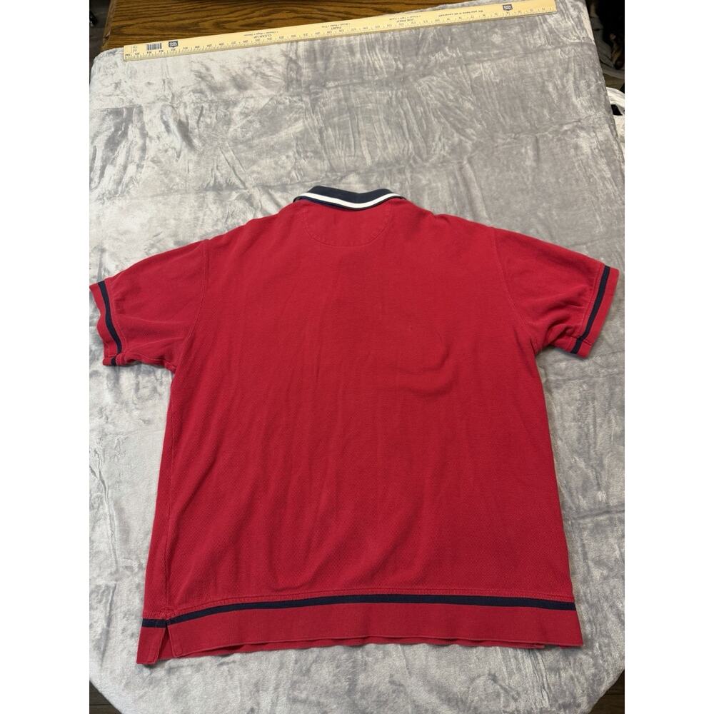 Vintage Chaps Ralph Lauren Men’s Polo Red W/blue Collar 100% Cotton Size L - Picture 4 of 4